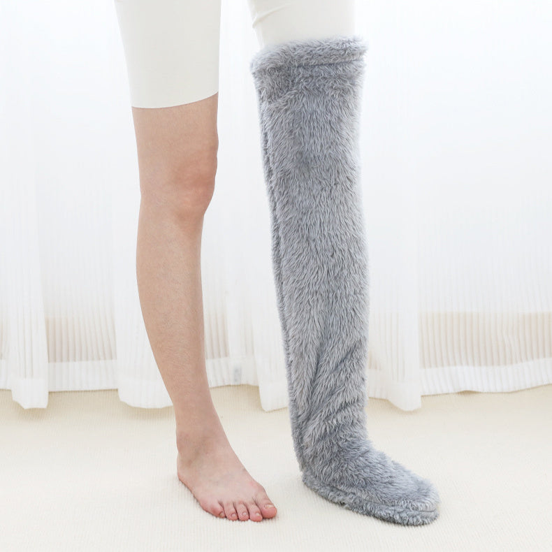 Over Knee High Fuzzy Long Socks Winter Warm Cold Home Floor Sleeping Socks