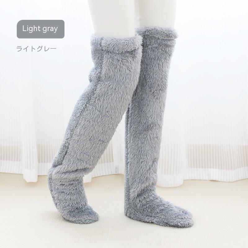Over Knee High Fuzzy Long Socks Winter Warm Cold Home Floor Sleeping Socks