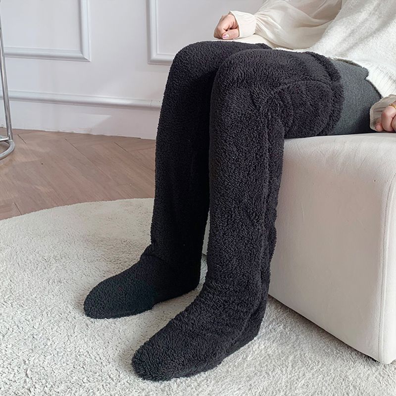 Over Knee High Fuzzy Long Socks Winter Warm Cold Home Floor Sleeping Socks