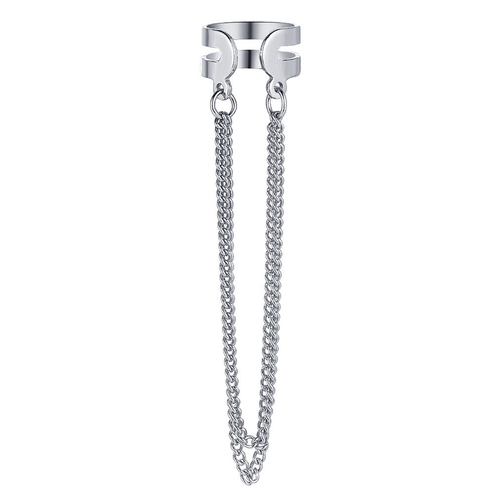 Fashion Double Metal Chain Tassel Earrings