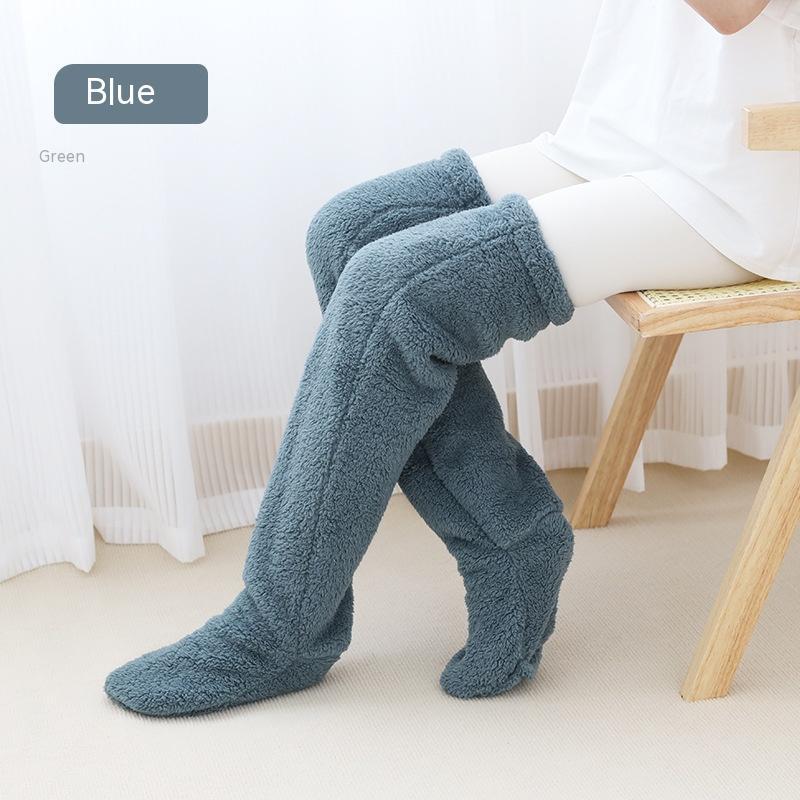Over Knee High Fuzzy Long Socks Winter Warm Cold Home Floor Sleeping Socks